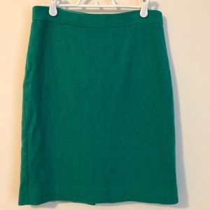 J. Crew jade green wool Pencil Skirt size 2